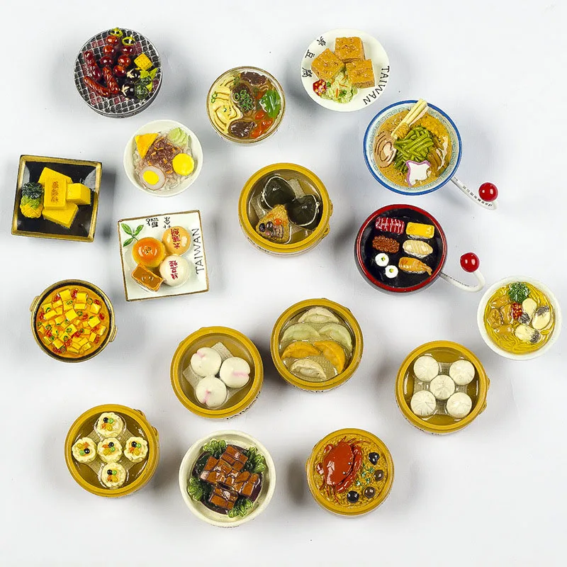 Креативные наклейки на холодильник тайваньские закуски моделирование еды трехмерные смолы магнитные наклейки на холодильник 6*6*2,5 см