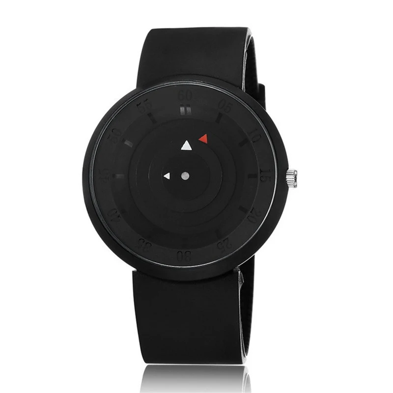 

Brand New Creative Black Big Dial Silicone Strap Quartz Wristwatch Fashion Casual Simple Men Women Lovers Watch Relojes