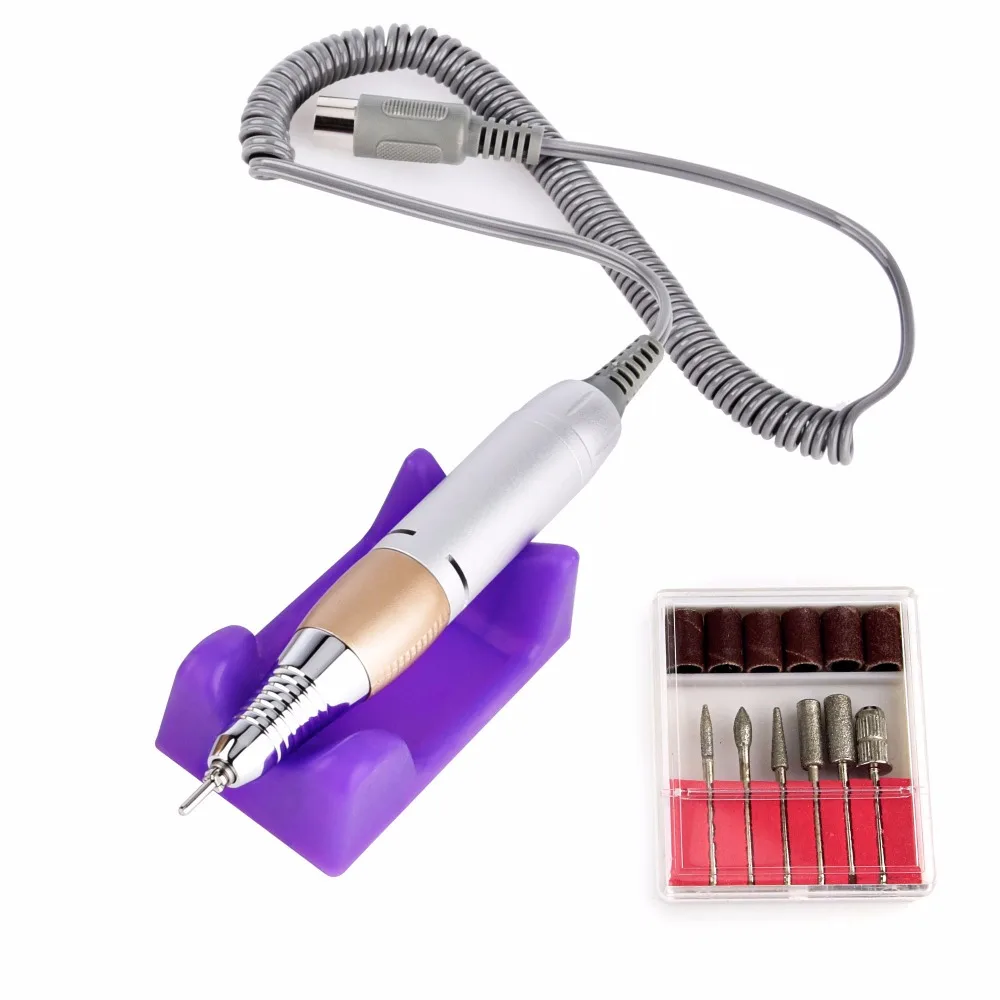 35000 RPM Aparato de máquina profesional para manicura pedicura Kit de Lima eléctrica con cortador de broca de herramienta de pulidor de arte - 5