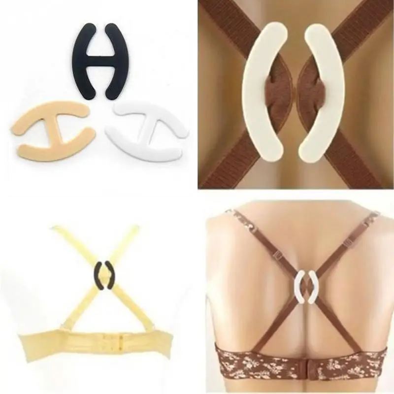

New 10Pcs Plastic Bra Buckles Random Color Shadow-Shaped Underwear Fasteners Bra Clips Strap Holders