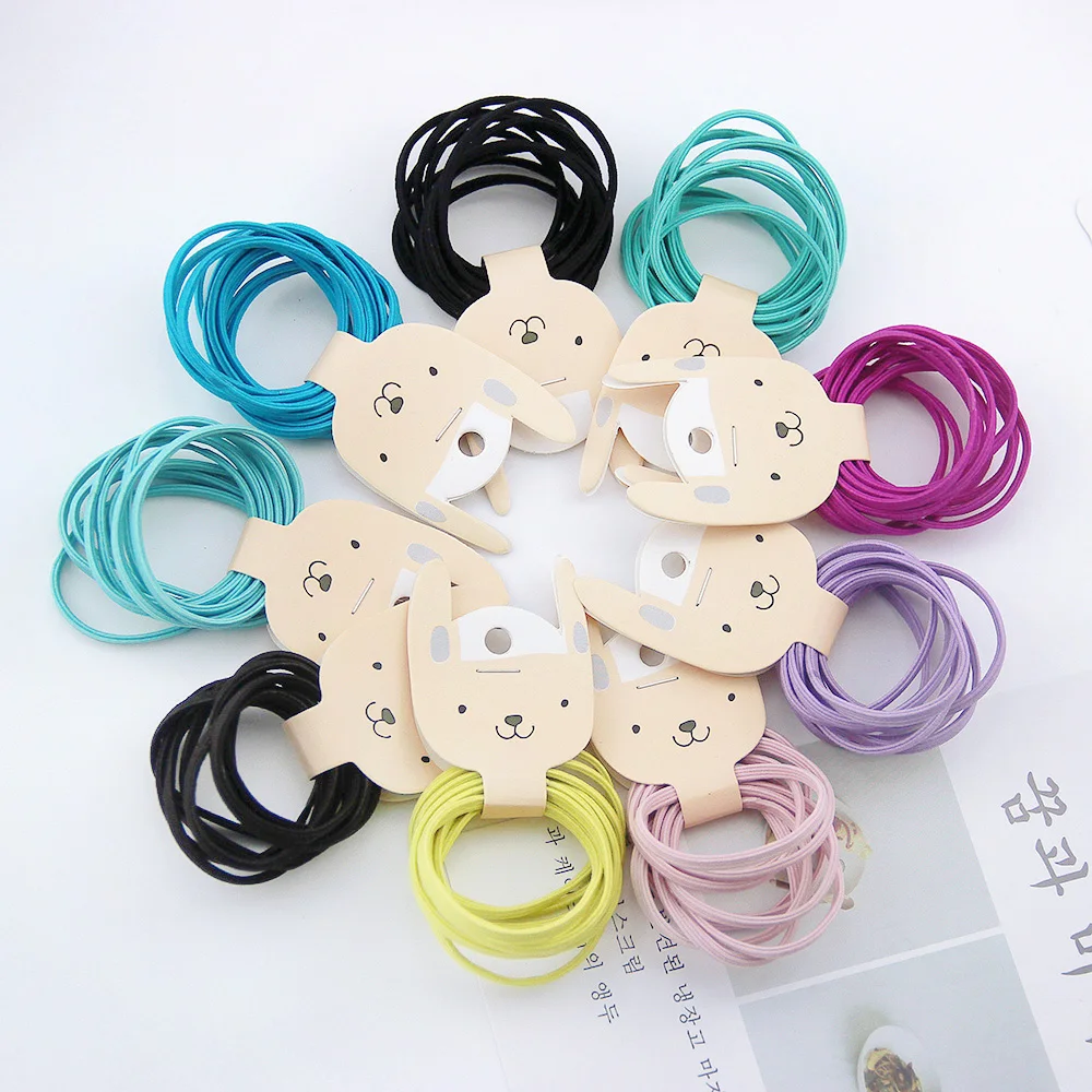 

10pcs/lot Children Headwear Candy Colored 3CM Elastic Ponytail Holders Accessories For Girls Kids Rubber Bands Tie Gum