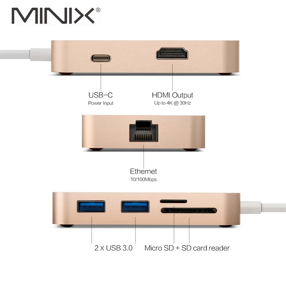 MINIX NEO C-X type C USB-C HDMI выход с питанием для зарядки USB-C многопортовый адаптер совместимый с новым MacBook