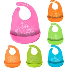 Детские нагрудники с мультяшными принтами, Водонепроницаемый Регулируемый силиконовый детский нагрудник для мальчика и девочки, фартук для кормления ребенка