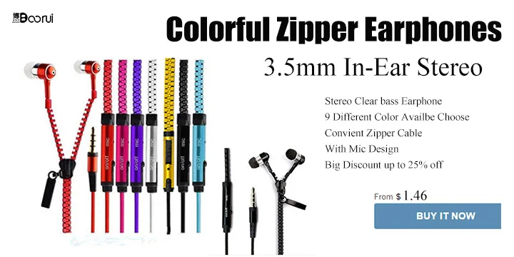 zipper earphone