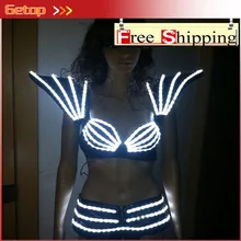 ZX женская одежда мигает светящиеся Костюмы LED Костюмы свет Костюмы робот светодиодные фонари костюмы костюм Бесплатная доставка