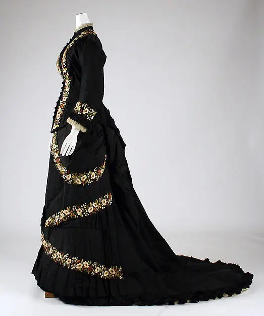 1878 French Dinner Dress Bustle Gown Historical Dress Antique Victorian Dressing Table 1800