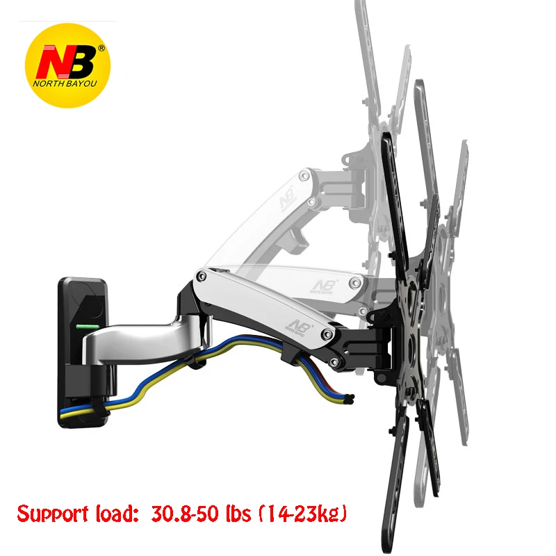 NB F500 газовая пружина В переменного тока, 50-60 дюймов светодиодный ТВ монитор с настенным креплением держатель эргономичное крепление загрузки 14-23kgs Макс. VESA 400*400 мм