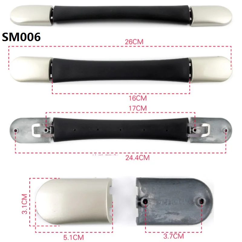 Серебристый 200PCSReplacement Suitcase Luggage Handle Grip Spare Fix Holders Box Pull Carry Strap Luggage Repair Accessories dhl FREE SHIP - Цвет: Серебристый