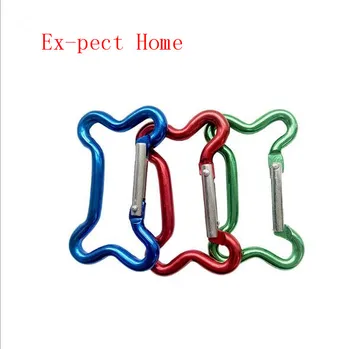 

1000pcs Bone Shape Hook Ring Aluminum Carabiner Camping Hiking Tools Quick Hook Backpacking Hanging Buckle Keychain