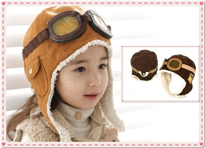 new cute baby toddler boy girl kids pilot aviator cap warm hats