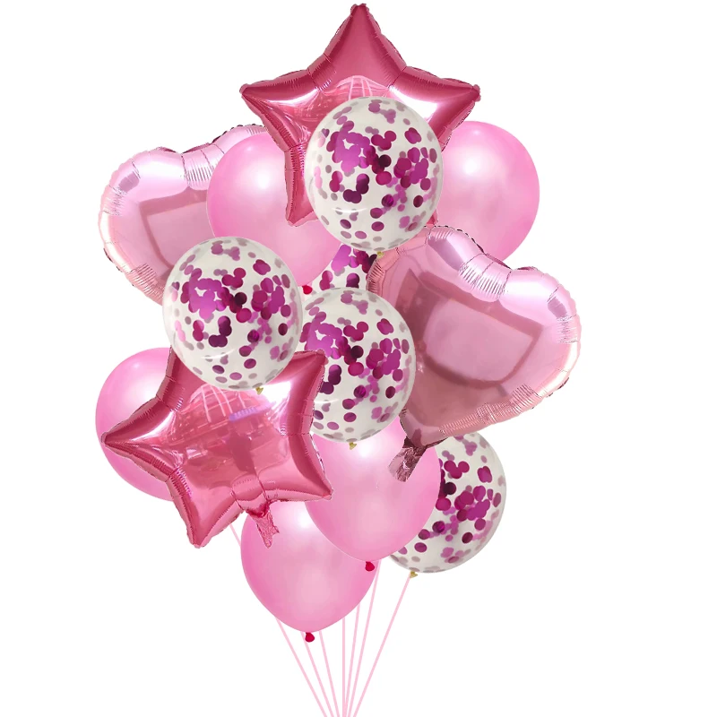 14 шт./лот розовые конфетти шары латексные воздушные шары с металлическим отливом воздушный шар на день рождения Свадебная вечеринка украшения звезда гелиевый воздух Globos детская игрушка
