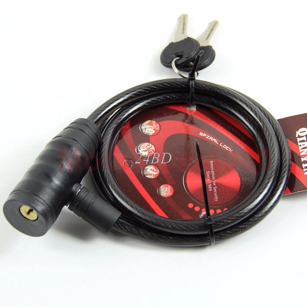 2 keys Strong Steel Wire Bike Bicycle Security Lock 100cm Cable