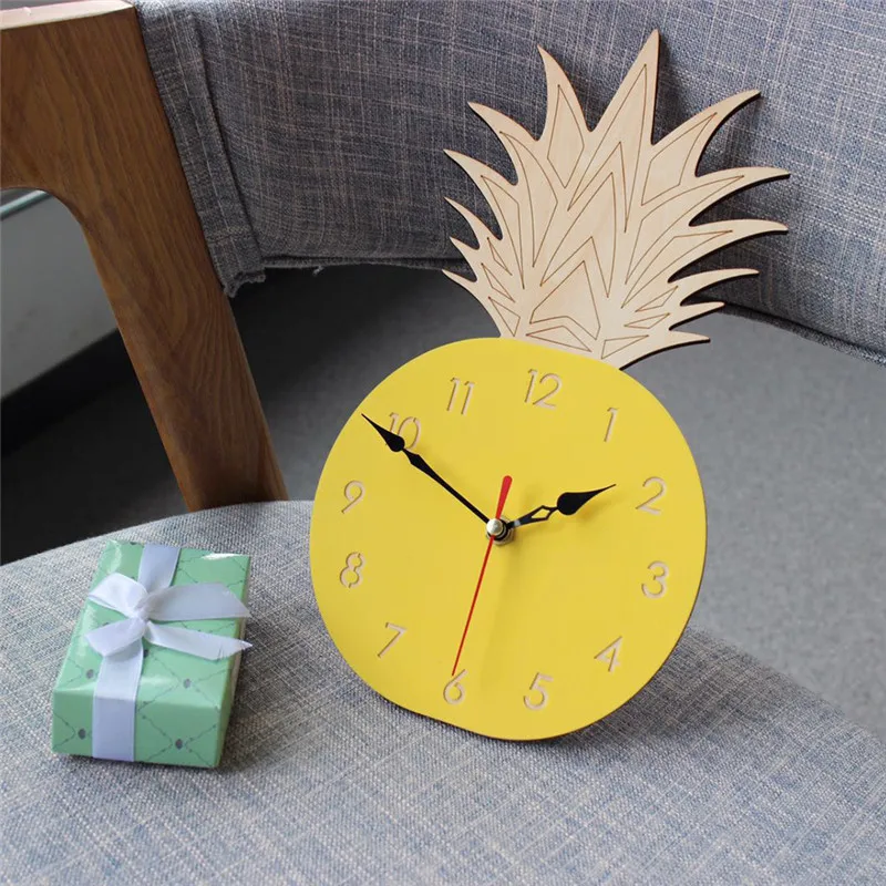 European Creative fruit wall clock Acrylic children cartoon decorative pineapple clock wall hangings