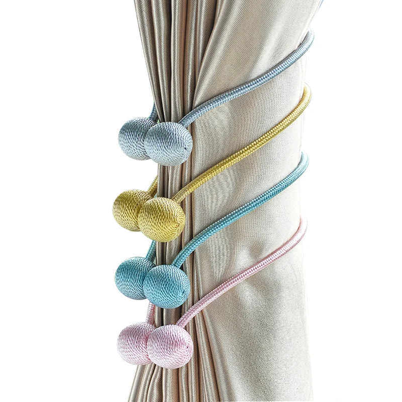 

1 PC Upgraded Strong Magnetic Curtain Tieback Decorative Headset Shape Rope Curtain Holdbacks Convenient Drape Tie Backs