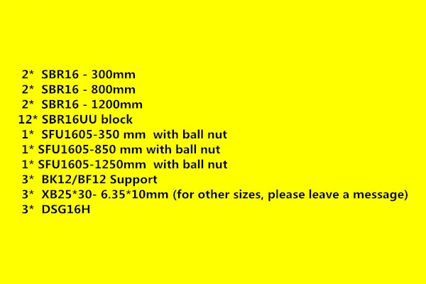 16 мм комплект линейных рельсов: шариковый винт SFU1605 с торцевой обработкой+ линейная направляющая SBR16 с линейным подшипником SBR16UU cnc z axis части - Цвет: Серебристый