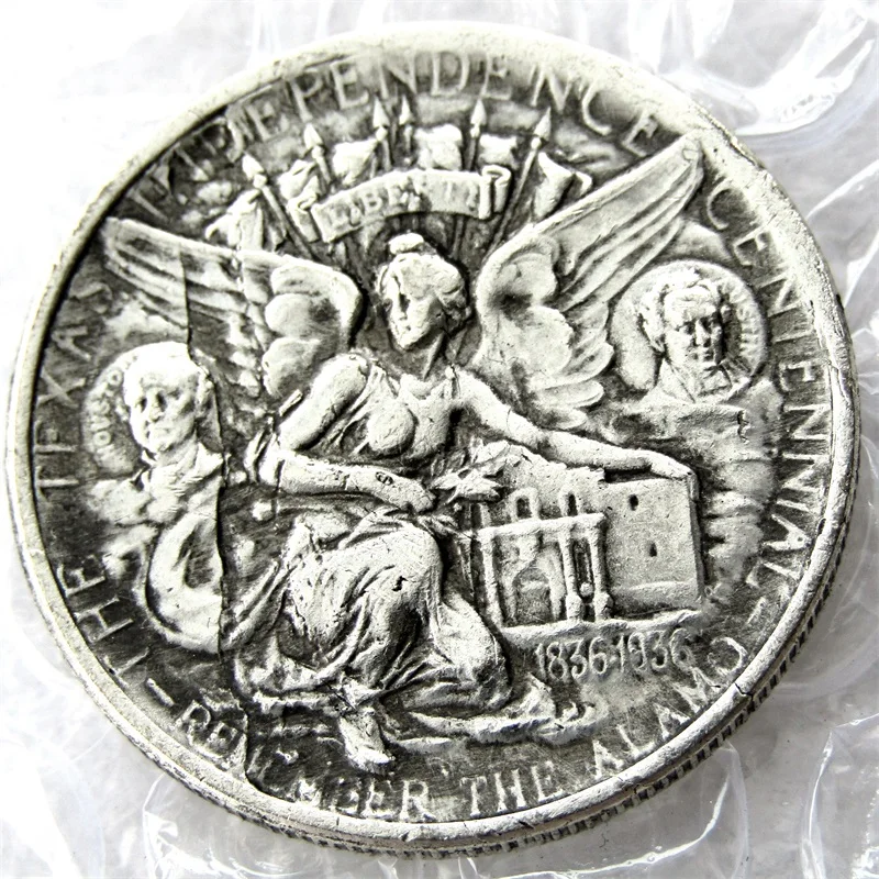 

USA 1937 Texas Independence Half Dollar Copy Coins Silver Plated