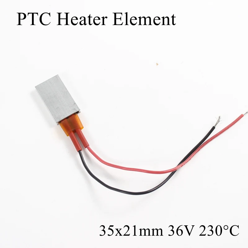 35x21 мм 36 в 230 градусов Цельсия Алюминиевый PTC нагревательный элемент постоянный термостат термистор Датчик нагрева воздуха с оболочкой 35*21 мм