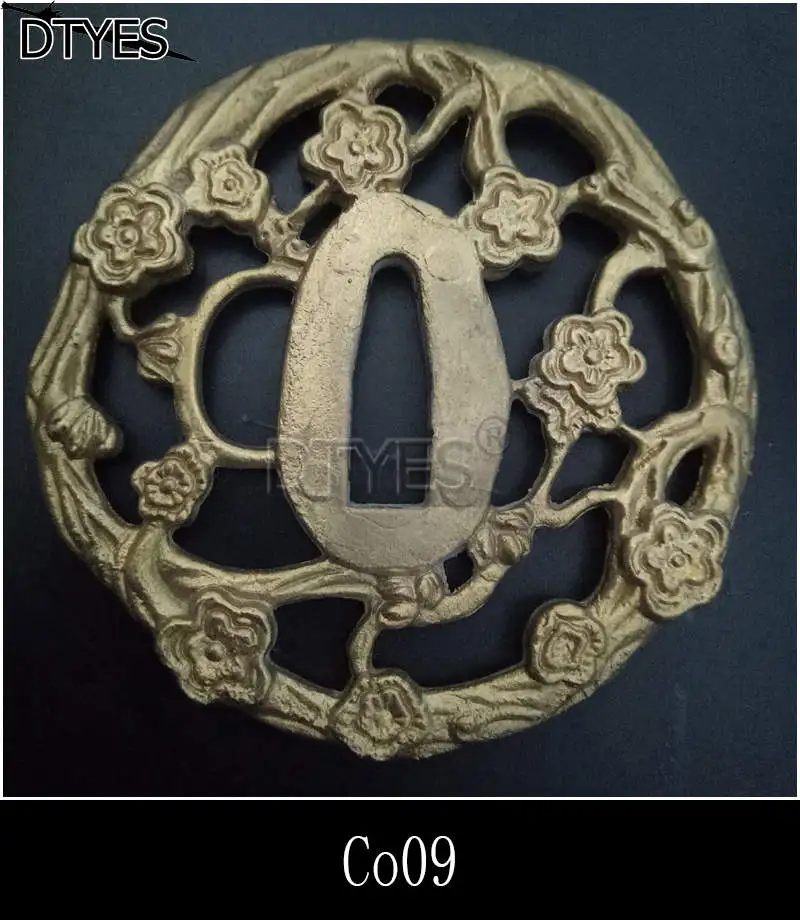 Co09 Высокое качество японские аксессуары для мечей Tsuba медная защита меч фитинги для Катана вакизаши Танто Co01-Co16 - Цвет: Co09