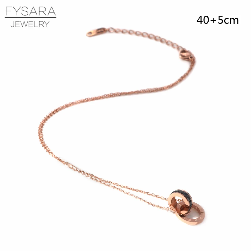 FYSARA, римское ожерелье с цифрами и подвеской, двойная Пряжка, круглые кристаллы, ключица, титановая сталь, ожерелье для женщин, ювелирные изделия
