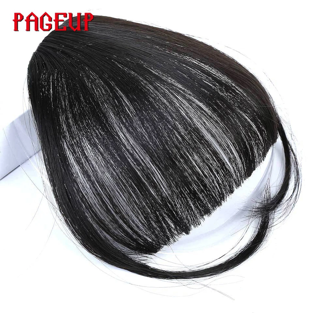 Pageup 6 цветов синтетические натуральные передние челки волосы на заколках имитация челок для женщин накладные волосы на заколках Короткая Передняя челка