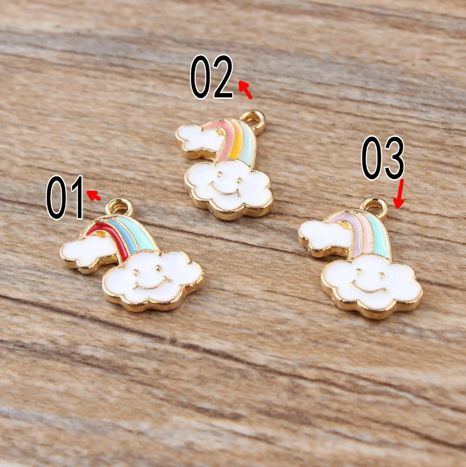 10pcs 11x17mm rainbow clouds charm enamel charm for jewelry making fashion charm earring pendant metal charm 10pcs 11x17mm rainbow clouds charm enamel charm for jewelry making fashion charm earring pendant metal charm
