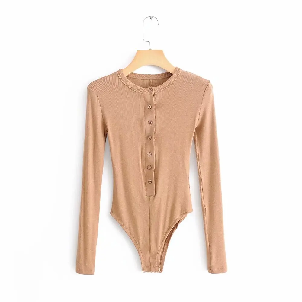 SheMujerSky-monos ajustados sexys para mujer, monos negros con botones de manga larga, combinación corta para mujer 2020