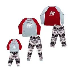 Рождественский милый Пижамный набор для всей семьи, Рождественский пижамный комплект для женщин, мужчин, малышей, детей, с капюшоном