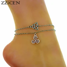 Pulseira triquetra, joia antiga com nó triplo espiral triquetra trinity triskele charme ankelts boho