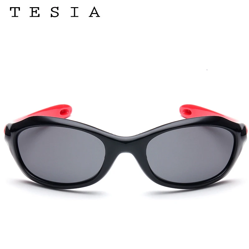 TESIA Новинка солнцезащитные очки мальчики девочки, защитные очки, поляризованные солнцезащитные очки для детей розовый цвет лоскутное очки с гибкой оправой S882