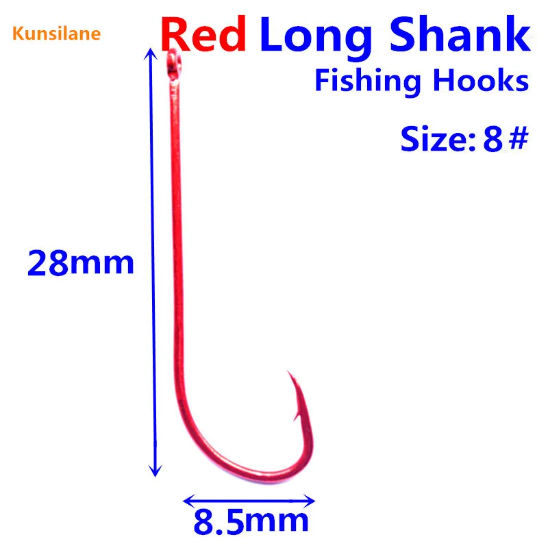 

100pcs 8# High Carbon Steel Long Shank Baitholder Fishing Hooks 92611 Chemically Sharpened offset fishhooks