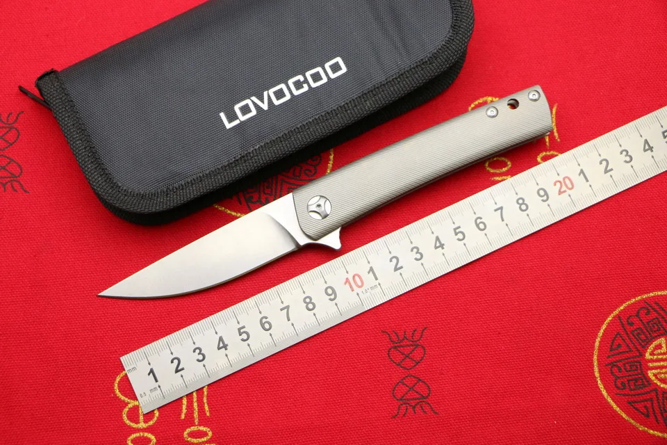 LOVOCOO A06 9cr18mov лезвие titanium ручка Флиппер Складной нож Открытый Отдых Охота карманный тактический фрукты Ножи EDC инструменты