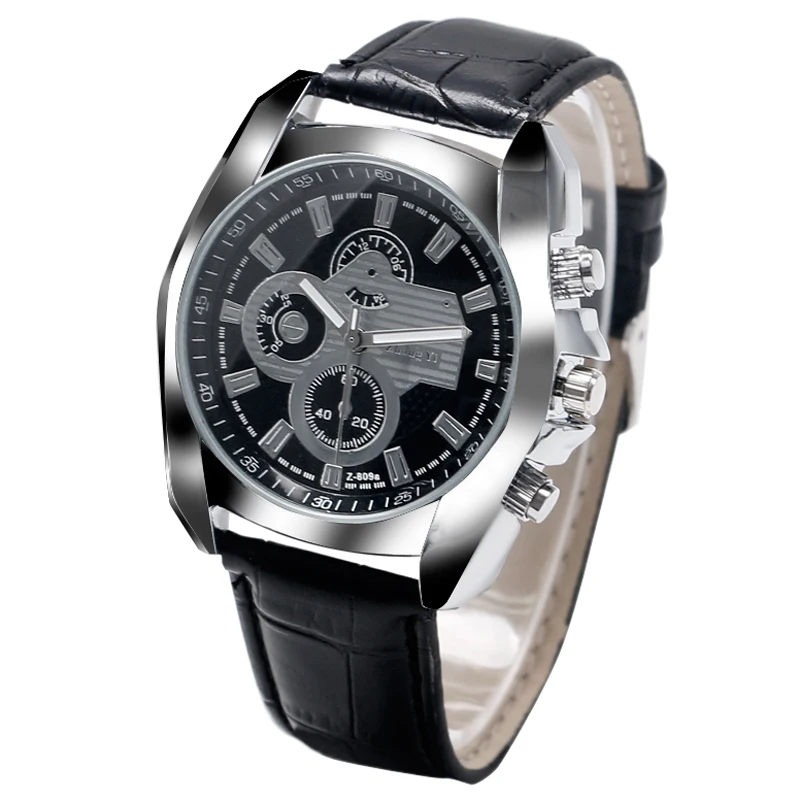 Luxury Black Brown Leather Band 2016 Men font b Women b font font b Sport b Luxury Black Brown Leather Band 2016 Men font b Women b font font b Sport b