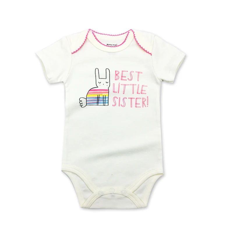 

Newborn Bodysuits Baby Girl Clothes Summer Short Sleeve Cute Cartoon Pink Print Infant Clothing