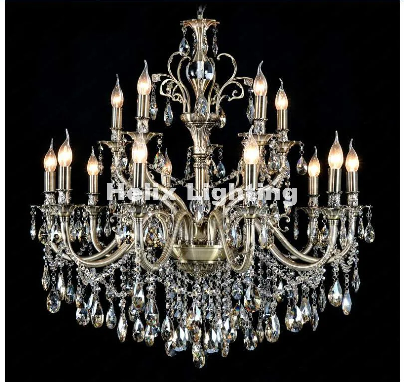 Европейский современный латунный цветной Хрустальный подвесной светильник