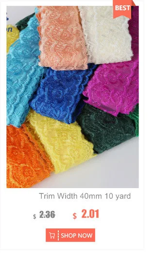 10 ярдов/лот 40 мм 8 цветов кружевная лента DIY вышитая чистая кружевная отделка Ткань для шитья украшения