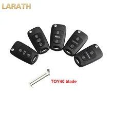 LARATH Uncut Flip Key Case Remote Key Shell Car Covers 3 Button for Kia key for kia IX35 K2 K5 Sportage Picanto Rio with blade