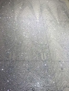

Pretty design glued Glitter Fabric SH-062 Shinning glitter for Party or wedding Dress
