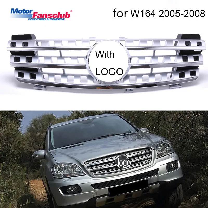 1Pcs Car Racing Grille For Mercedes Benz ML-Class W164 Grill 2005-2008 Emblems Chrome Mesh Radiator Front Bumper Lower Modify 1Pcs Car Racing Grille For Mercedes Benz ML-Class W164 Grill 2005-2008 Emblems Chrome Mesh Radiator Front Bumper Lower Modify