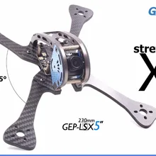 Geprc Леопардовый LX5 Модернизированный GEP-LSX5 7075 CNC труба из углеродистого волокна 3 K углеродное волокно гонщик Гоночная рама набор 205/230/265 мм для 5045 пропеллер