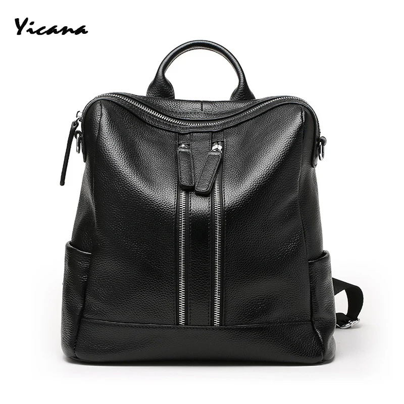 

Yicana Spring/Summer Genuine Leather Single Shoulder Dual Purpose Woman bag All-match. Backpack
