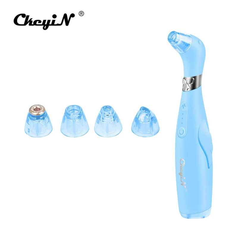 4 in 1 Portable USB Rechargeable Blackhead Removal Electric Vacuum Suction Facial Pore Cleaner Vibration Massager Exfoliating