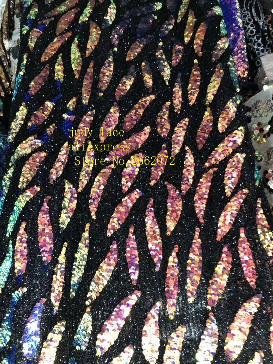 5 ярдов/сумка 4 цвета вышивка блестками Рыбная чешуя узор мозаичный эффект ткань используется для свадебного платья сценический HS27