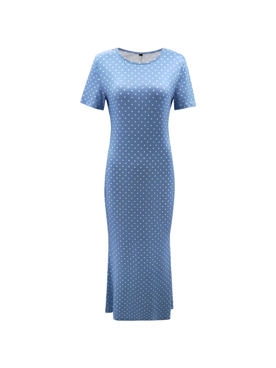 Gladiolus Sexy Bodycon Summer Dress Women 2019 Short Sleeve O Neck Polka Dot Women Maxi Dress Spring Ladies Sexy Club Dresses (26)