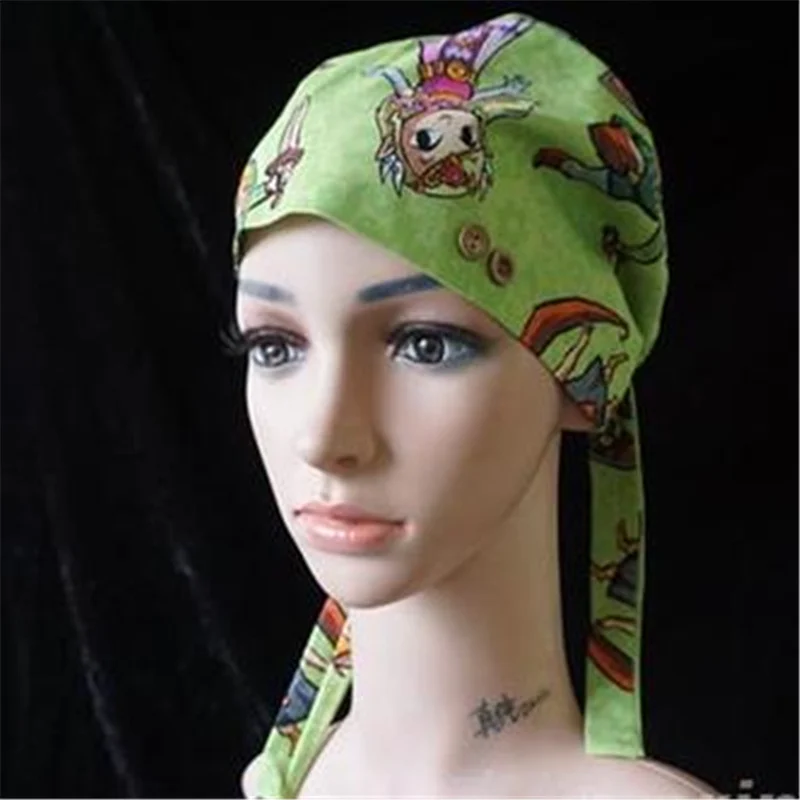 

Alx-Printed surgical hat female doctor nurse hat operating room hat dental beauty salon working hat gourd hat male and women