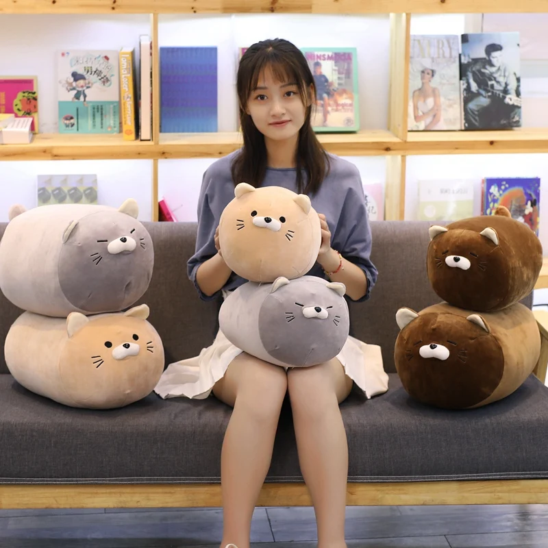 

20" Fat Lazy Cat Plush Toy Round Soft Stuffed Cat Pillow Sofa Decor Cushion Office Nap Time Sleeping Pillow Gift for Girlfriend