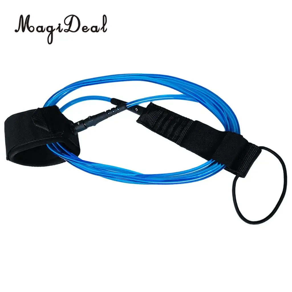 MagiDeal 10ft 7mm Surfboard Leash Leg Rope with Stainless Steel Double Swivels, Neoprene Padded Ankle Cuff Strap