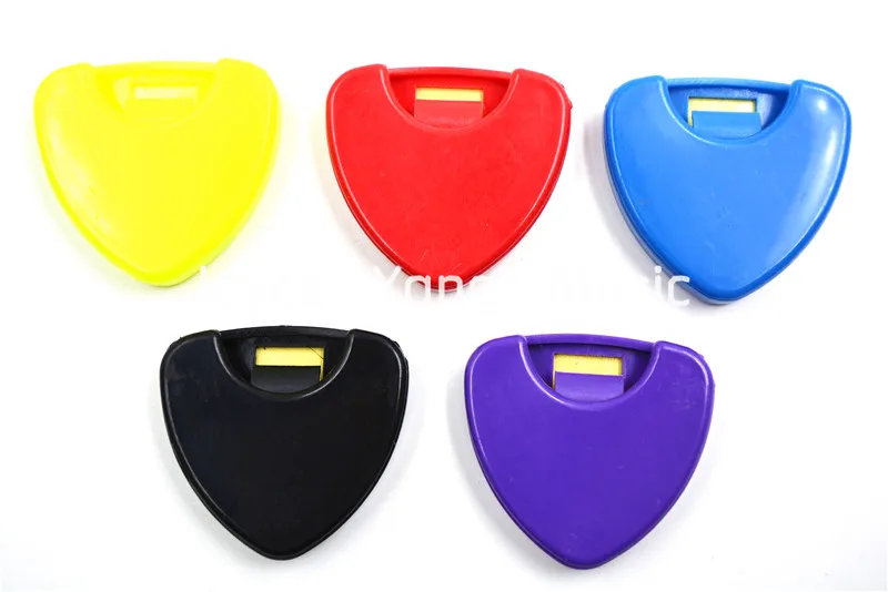 Colourful Triangle HeartShaped Guitar Pick Holder Case Adhesive Back 5