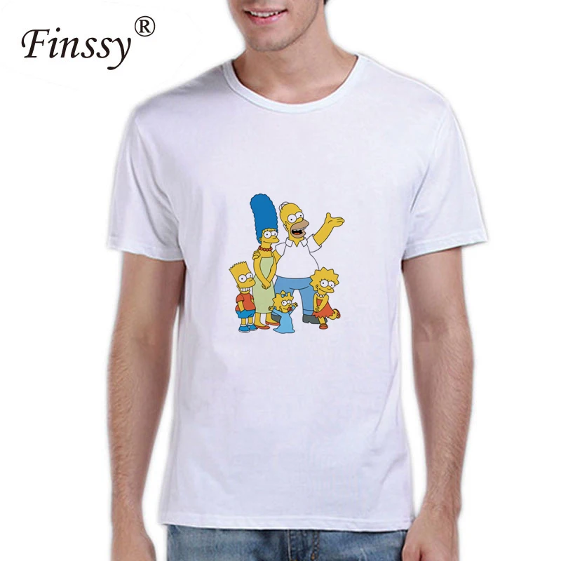 

Simpsons Guardians Of The Galaxy Cartoon Character Printing Series Fashion Hip-hop Cotton Short-sleeved Shirt