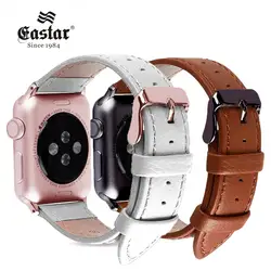 Черный, розовый пряжка браслет из натуральной кожи ремешок для Apple Watch группа 42 мм 38 аксессуары для iwatch ремешок для часов аpple