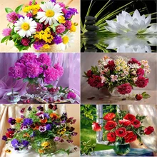  Flower arranging 5D diamond Painting flowers Cross Stitch diamond embroidery mosaic diamonds font b wall